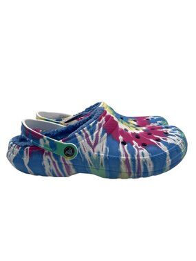 Crocs Sliders Men’s SZ 13 Lined Clogs Tie-Dye Multi-Colored Clogs Powder Classic